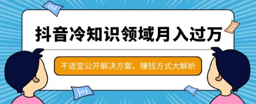 抖音冷知识领域月入过万项目，不适宜公开解决方案 ，抖音赚钱方式大解析